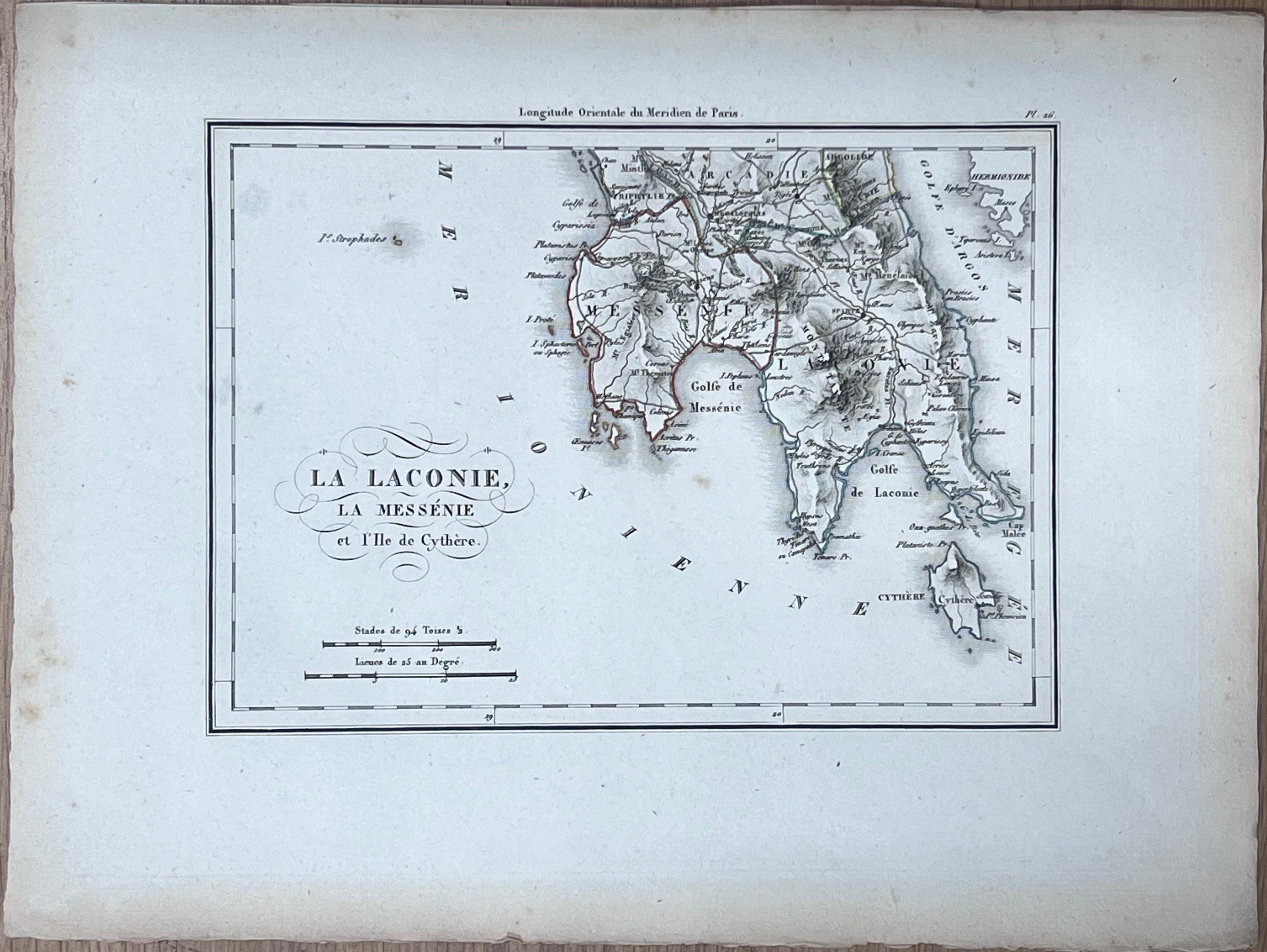 Colección de seis grabados antiguos de regiones y territorios de la antigua Grecia en venta 1