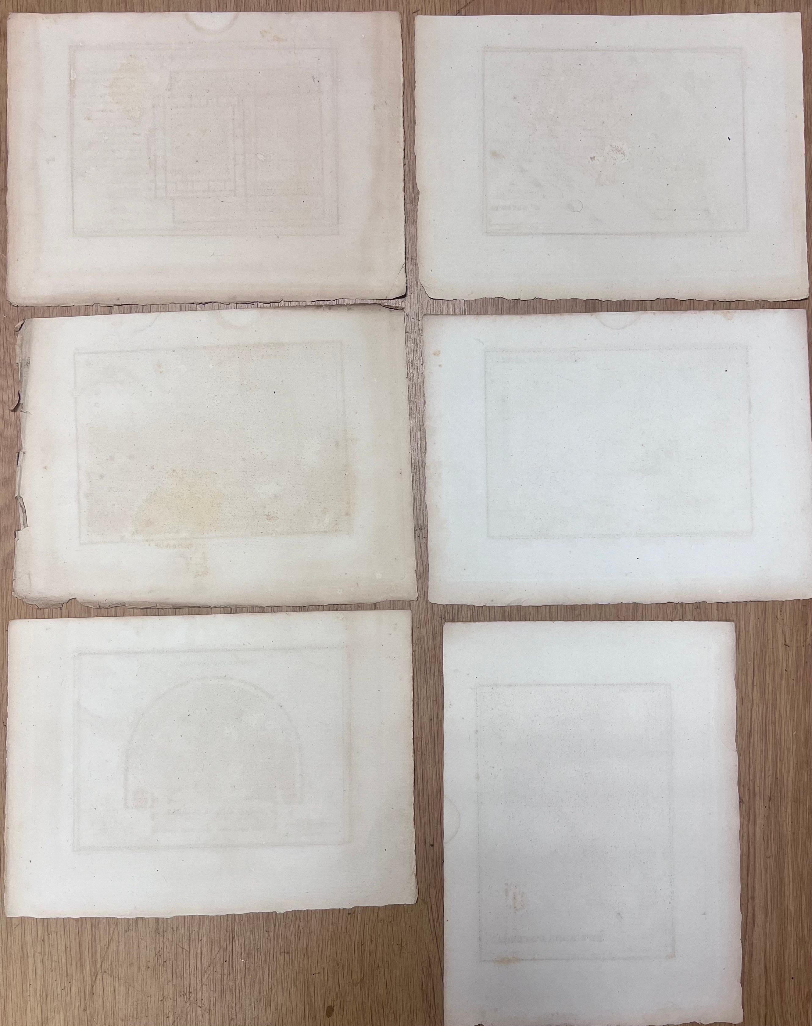 Conjunto de Seis Grabados Antiguos Planos Históricos Mapas de Ciudades de la Antigua Grecia en venta 3