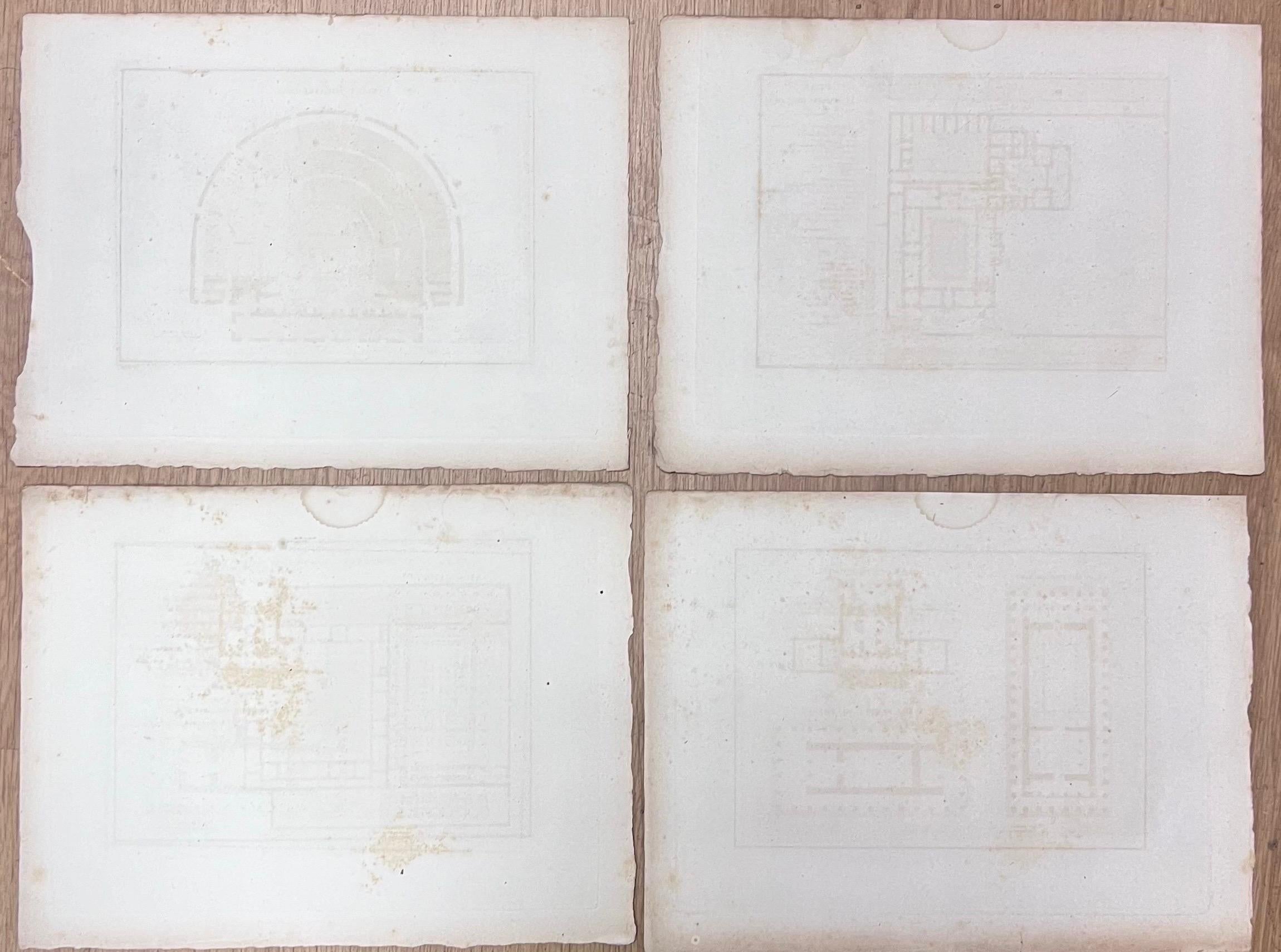 Set di quattro incisioni architettoniche Edifici greci antichi in vendita 1