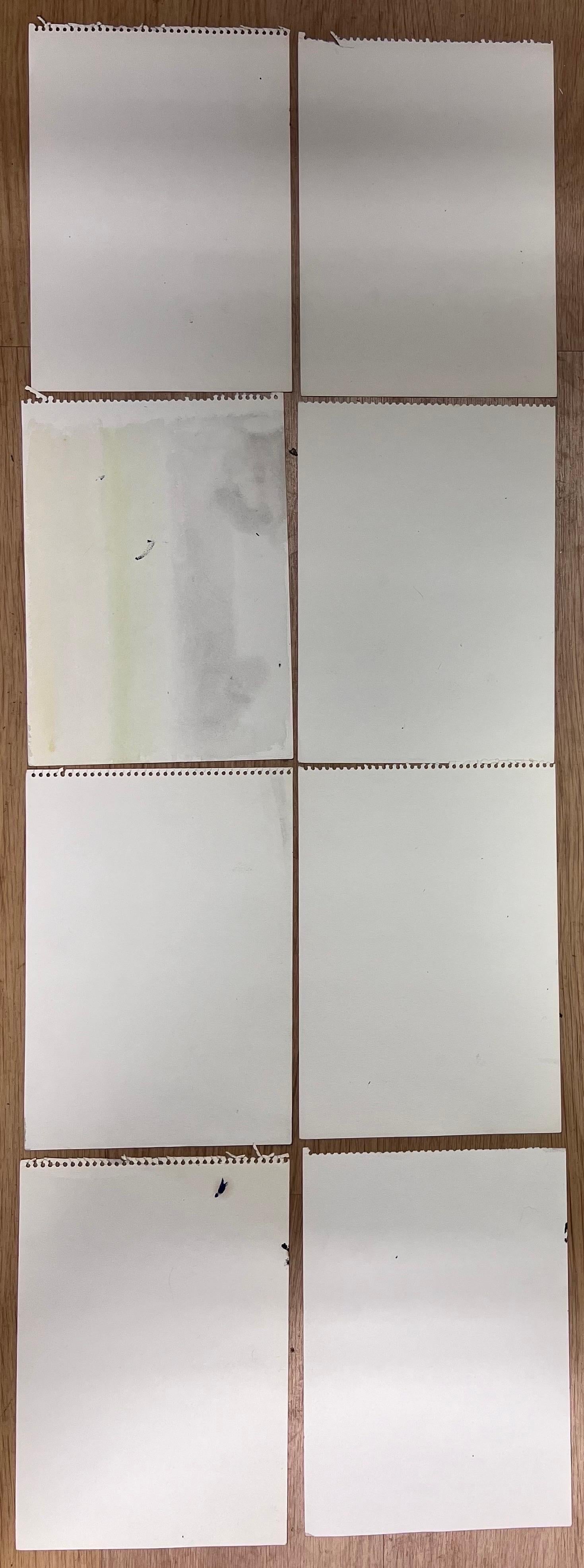 Conjunto de seis series de acuarelas minimalistas de paisajes costeros junto al mar en venta 1