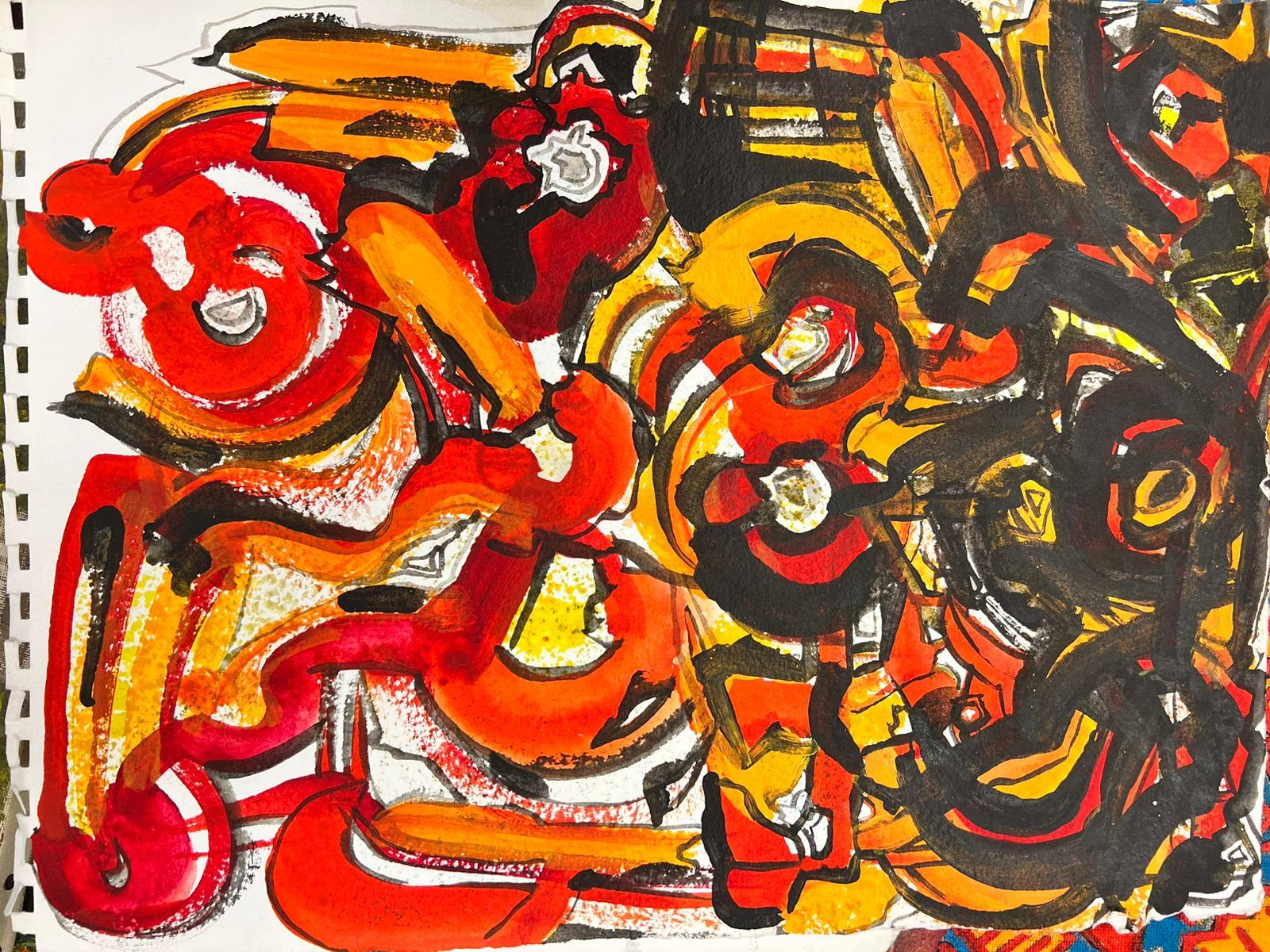 Abstrakt-expressionistische Komposition
von Jacques COULAIS (1955-2011)
Gouache-Malerei auf Papier/Karte
ungerahmt: 11 x 14,5 Zoll
Zustand: sehr gut und beeindruckend
Provenienz: Alle Gemälde, die wir von diesem Künstler zum Verkauf anbieten,