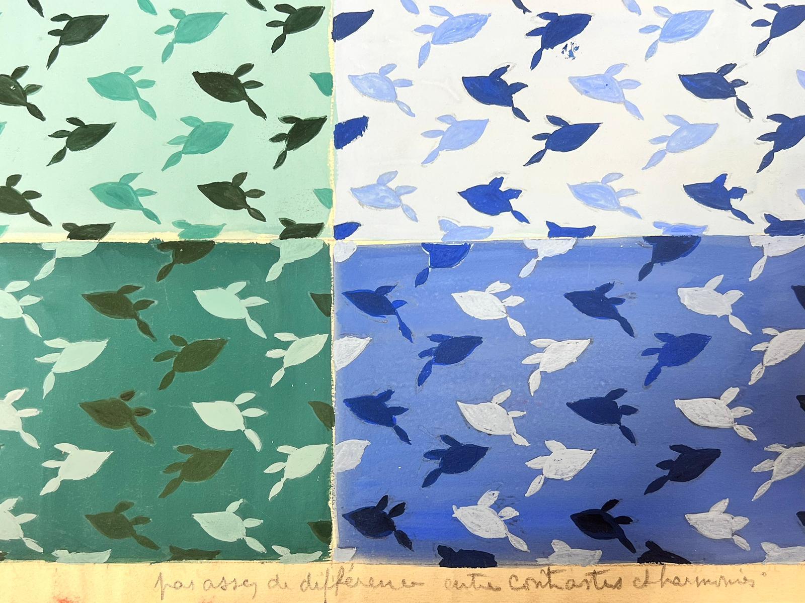 Schildkröte Wallapaper
von Josine Vignon (Französisch 1922-2022) 
Pastell/Aquarell auf Papier, ungerahmt
Gemälde: 13 x 20 Zoll
guter Zustand
Herkunft: aus dem Nachlass des Künstlers, Frankreich

Josine Vignon (1922-2022) war eine französische