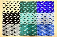 Illustration française du milieu du siècle Esquisse d'une tortue Papier peint de style