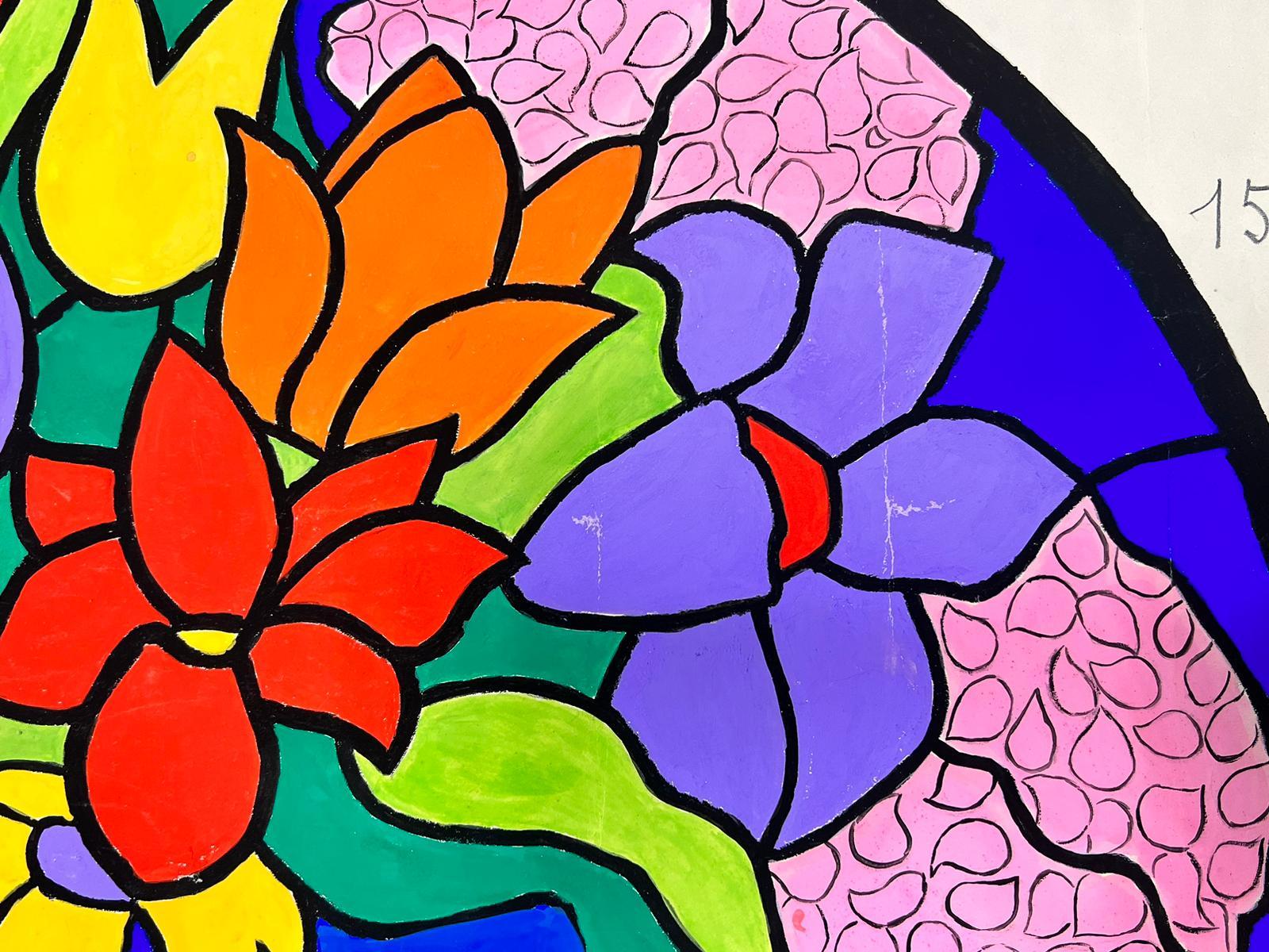 simple flower stained glass patterns