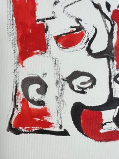 Abstraktes Originalgemälde des französischen Expressionismus, Atelier Provenienz