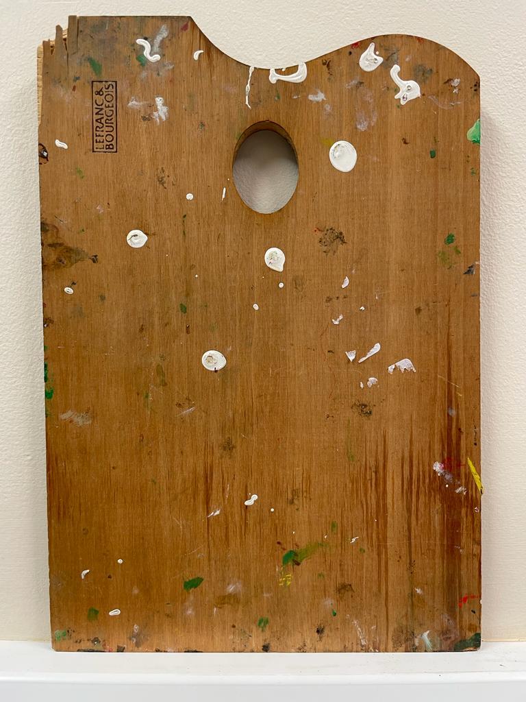 Paleta de madera vintage para artistas franceses Pintura al óleo muy espesa - de Provenza en venta 2