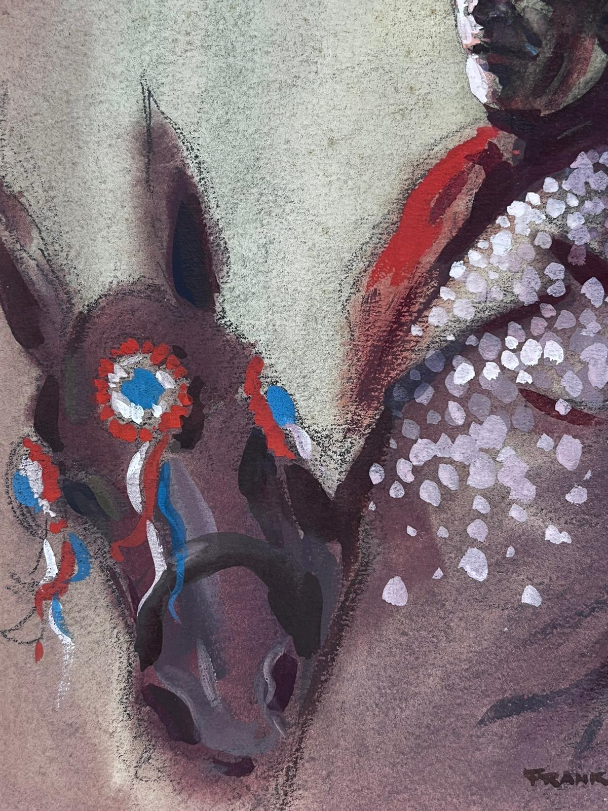horse on donkey painting