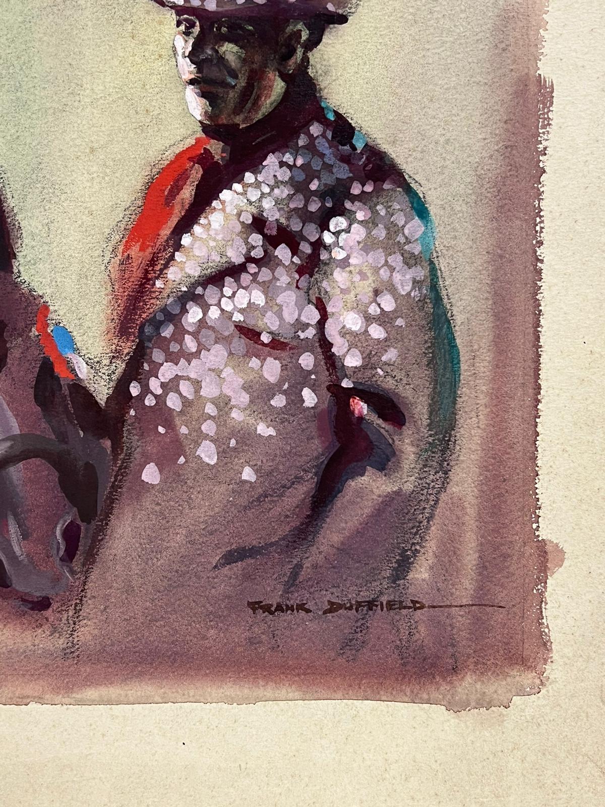 Portrait d'un homme avec un cheval primé Peinture impressionniste du 20e siècle - Marron Figurative Art par Frank Duffield