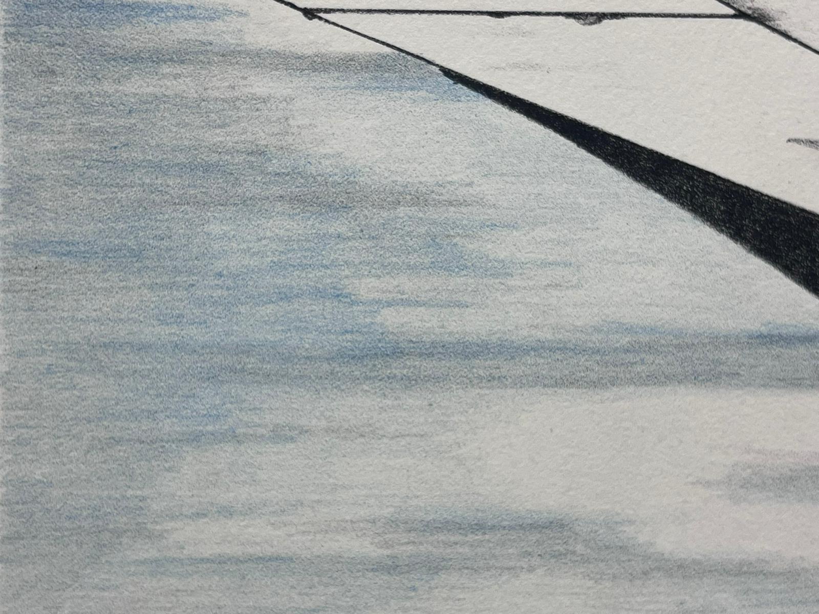 Minimalistische Luftbildperspektive 
feine Feder/Aquarellmalerei auf Künstlerpapier
Gemälde: 10 x 14 Zoll
Provenienz: Privatsammlung, England
Zustand: sehr guter und gesunder Zustand

Beschreibung:
Dieses beeindruckende zeitgenössische Kunstwerk