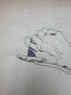 Hands in Contemplation A Charcoal Study of Gently Resting Hands