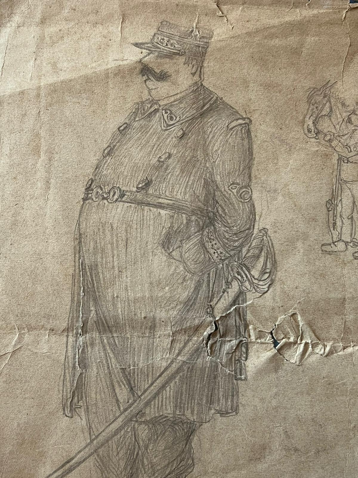 Figurative Art di French School - Ritratto di un illustre ufficiale militare in uniforme Schizzo