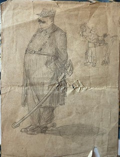 Portrait of a Distinguished Military Officer in Uniform Sketch
