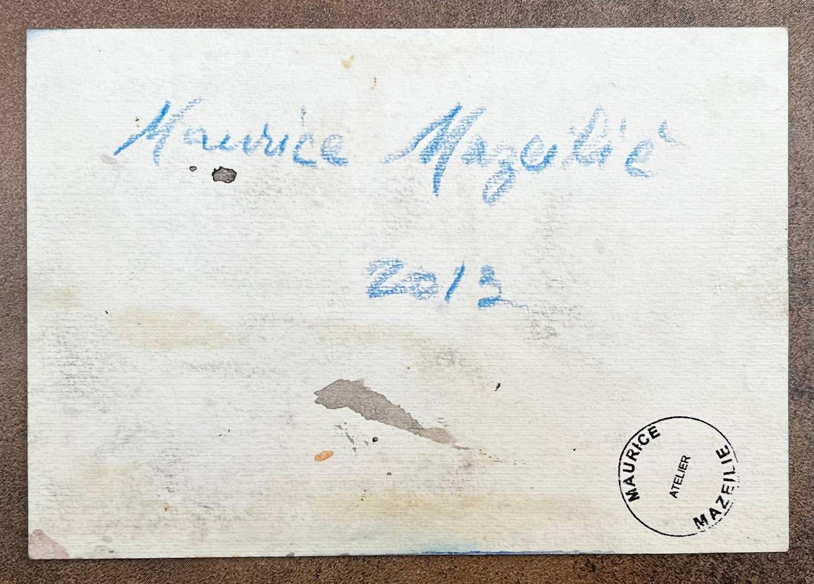 Aquarelle impressionniste française représentant une scène de parc avec un grand immeuble blanc en vente 1