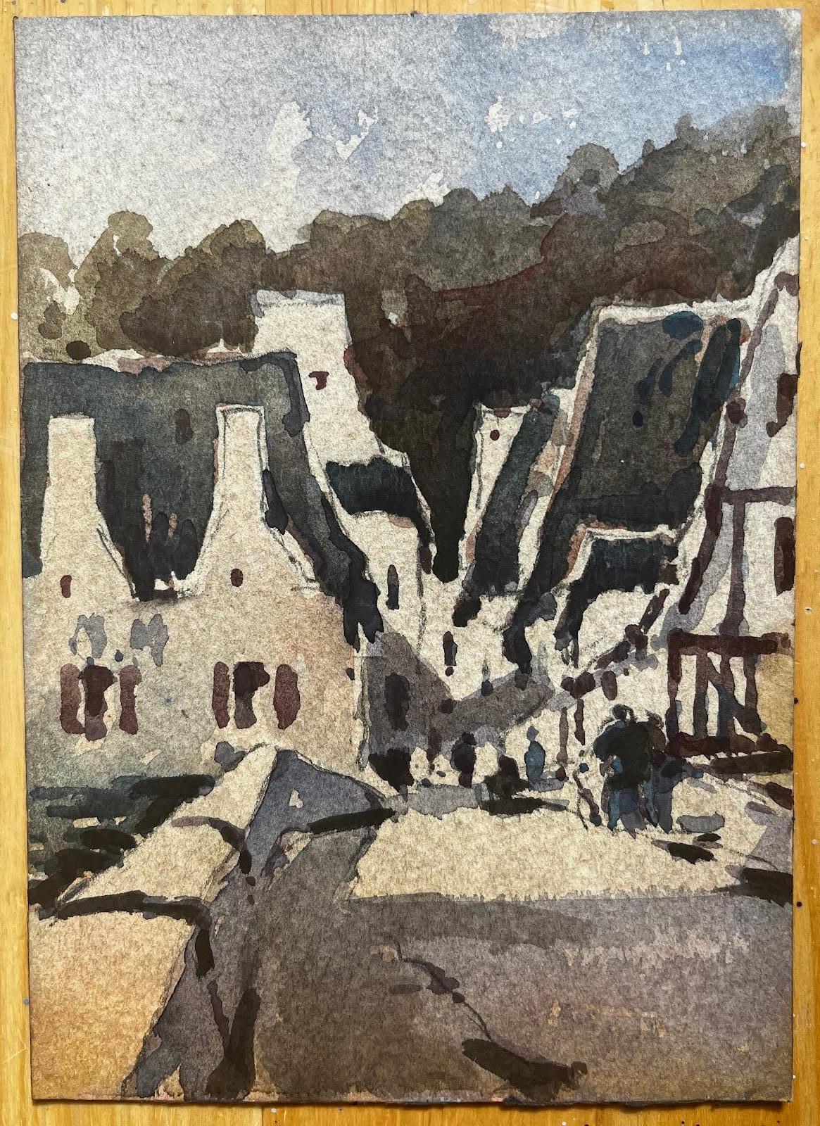 “Rural Village with Figures