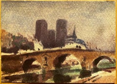 Notre Dame Paris River Seine French Impressionist Landscape Original Painting