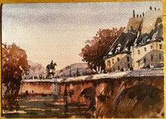Französisch Impressionist Landschaft Paris Stadtansicht Fluss Seine Gebäude