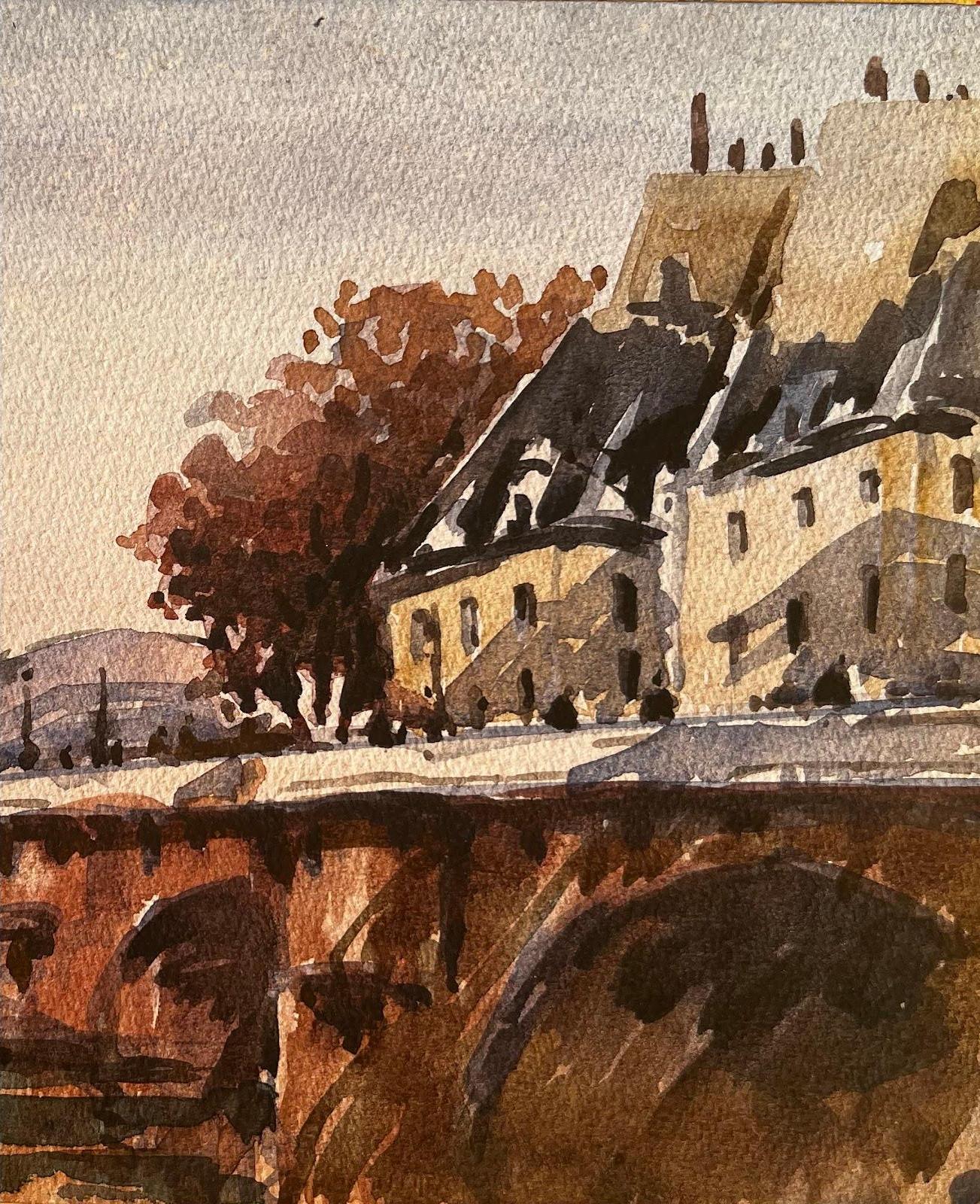 Paisaje Impresionista Francés París Vista Ciudad Río Sena Edificios en venta 2