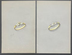 Original Parisian Vintage Jewelry Design Art by Van Cleef & Boucheron Designer