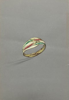 Original Parisian Vintage Jewelry Design Art by Van Cleef & Boucheron Designer