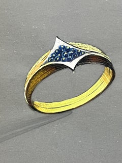 Original Parisian Vintage Jewelry Design Art by Van Cleef & Boucheron Designer