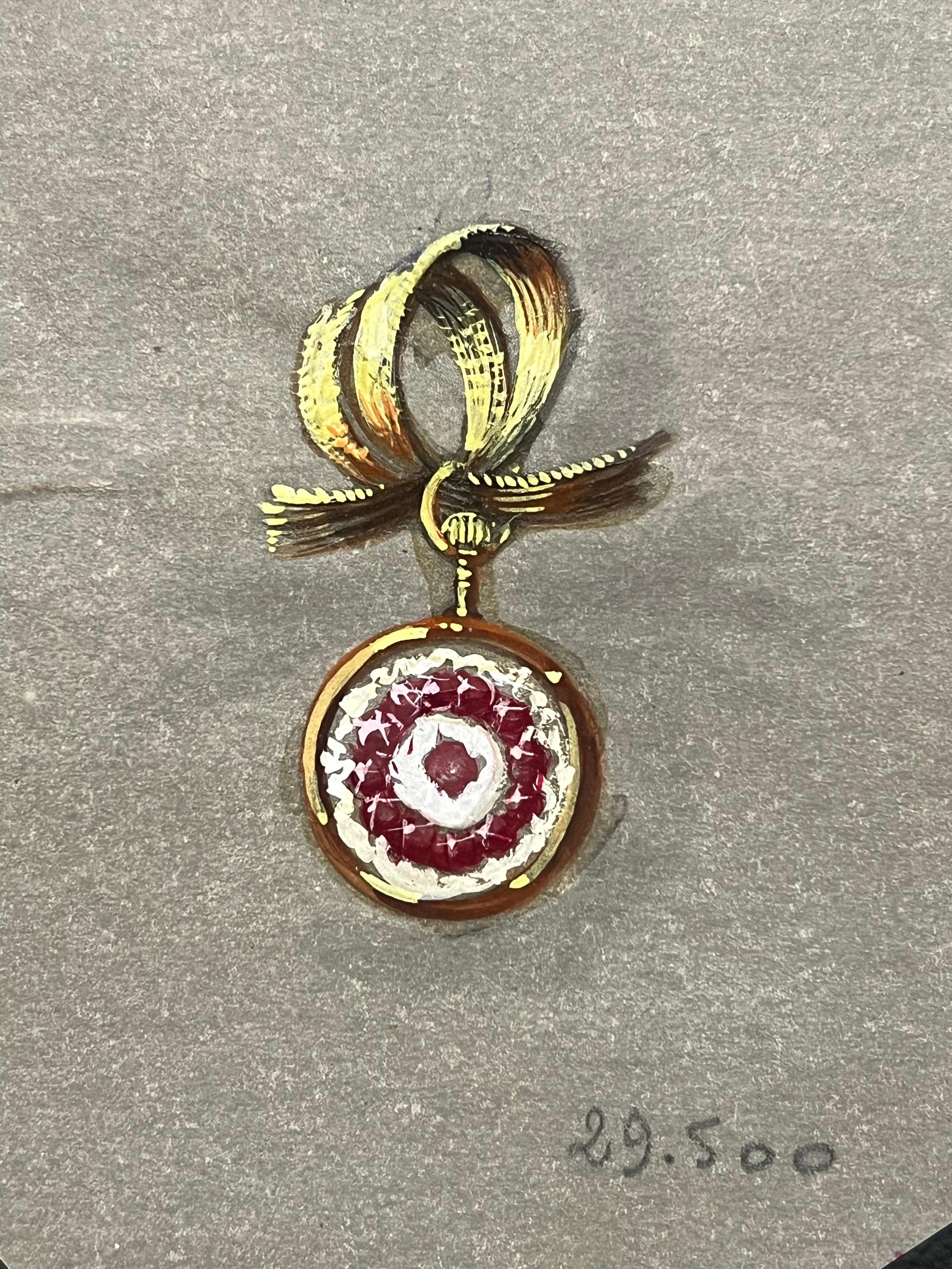 Original Pariser Vintage-Schmuckdesign-Kunst von Van Cleef & Boucheron, Designer (Beige), Still-Life, von Paul Touzet 