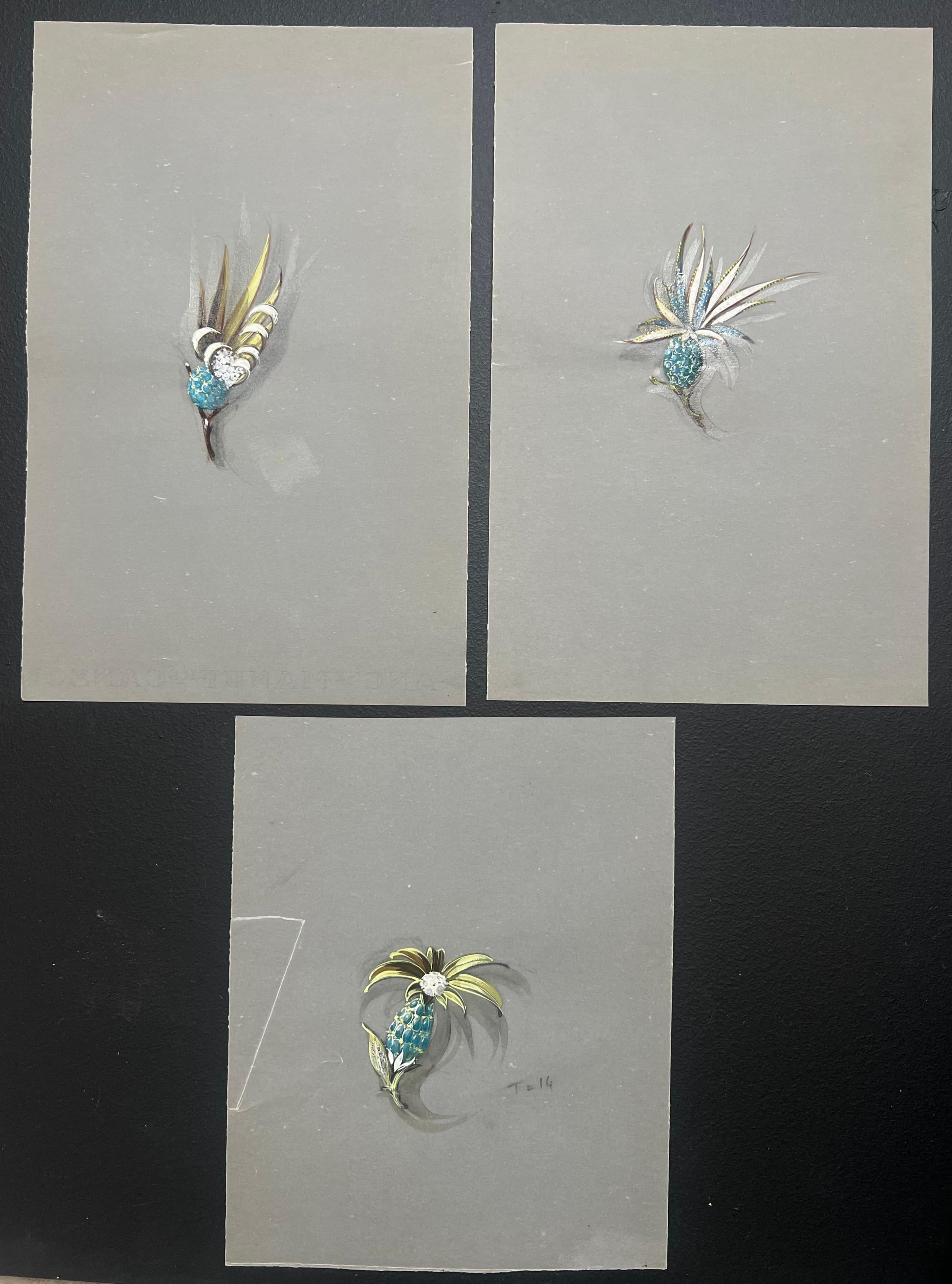 Original Pariser Vintage-Schmuckdesign-Kunst von Van Cleef & Boucheron, Designer – Art von Paul Touzet 