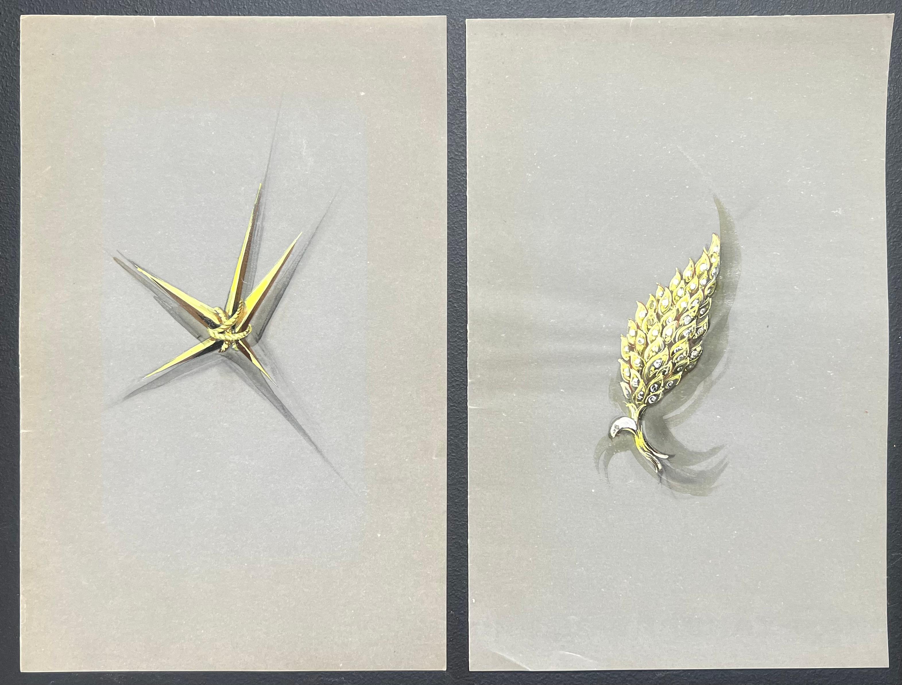 Original Pariser Vintage-Schmuckdesign-Kunst von Van Cleef & Boucheron, Designer – Art von Paul Touzet 