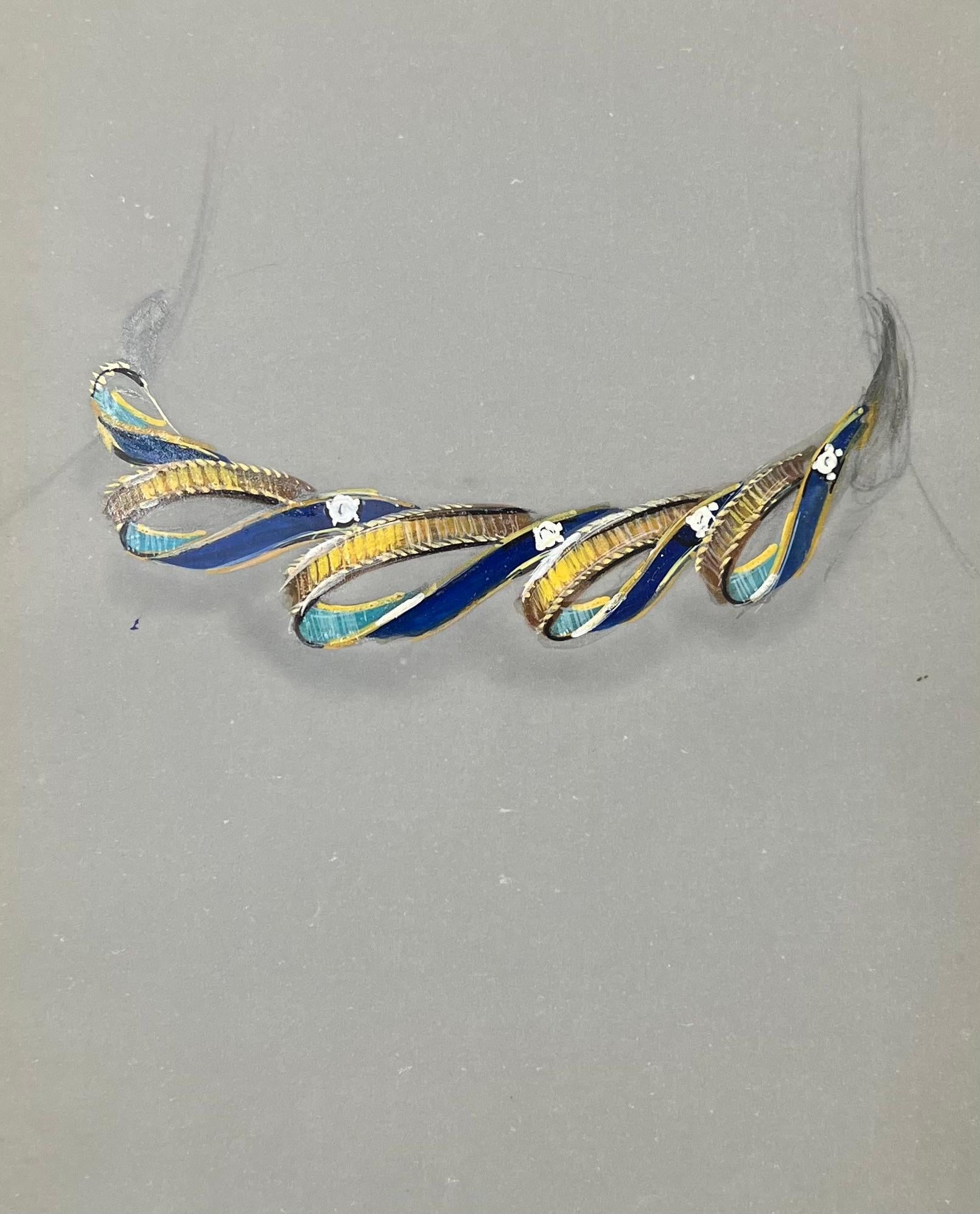 Paul Touzet  Still-Life – Original Pariser Vintage-Schmuckdesign-Kunst von Van Cleef & Boucheron, Designer