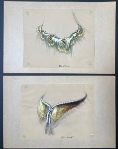Original Parisian Vintage Jewelry Design Art by Van Cleef & Boucheron Designer