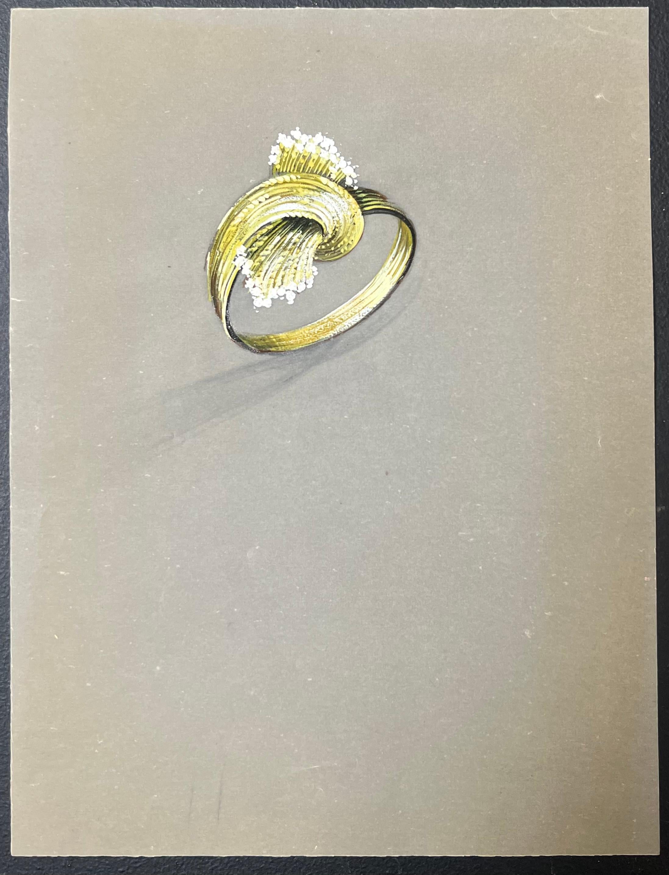 Diseño original parisino de joyas vintage Arte de Van Cleef & Boucheron Diseñador - Still-Life Gris de Paul Touzet 