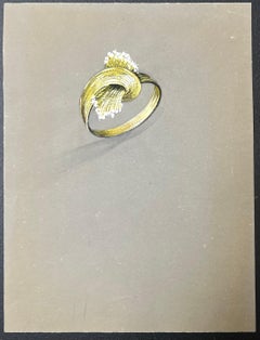 Original Parisian Vintage Jewelry Design Art by Van Cleef & Boucheron Designer