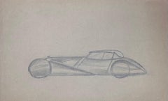 Streamlined Classic Car Concept Pencil Illustration