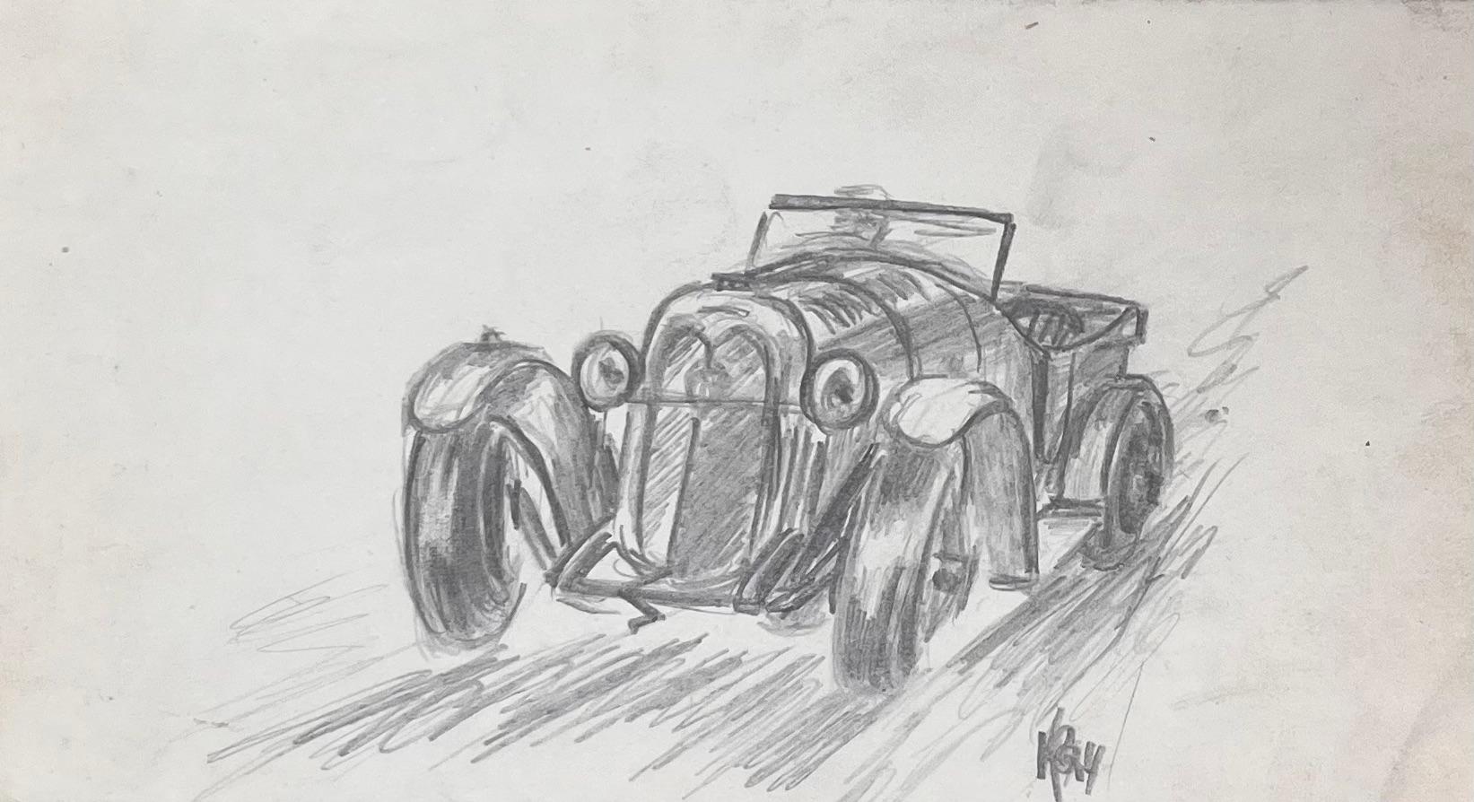 1935 Auburn 851 SC Boattail Speedster Concepto Ilustración a lápiz