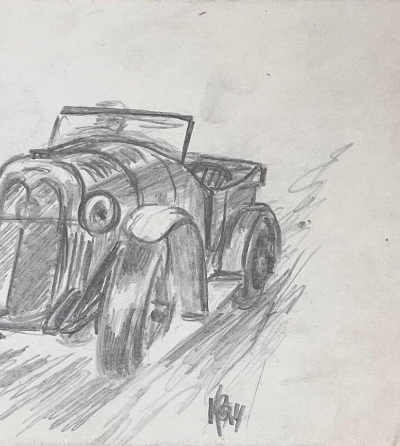 Illustration au crayon conceptuelle d'un Speedster à queue de bateau Auburn 851 SC, 1935 en vente 1