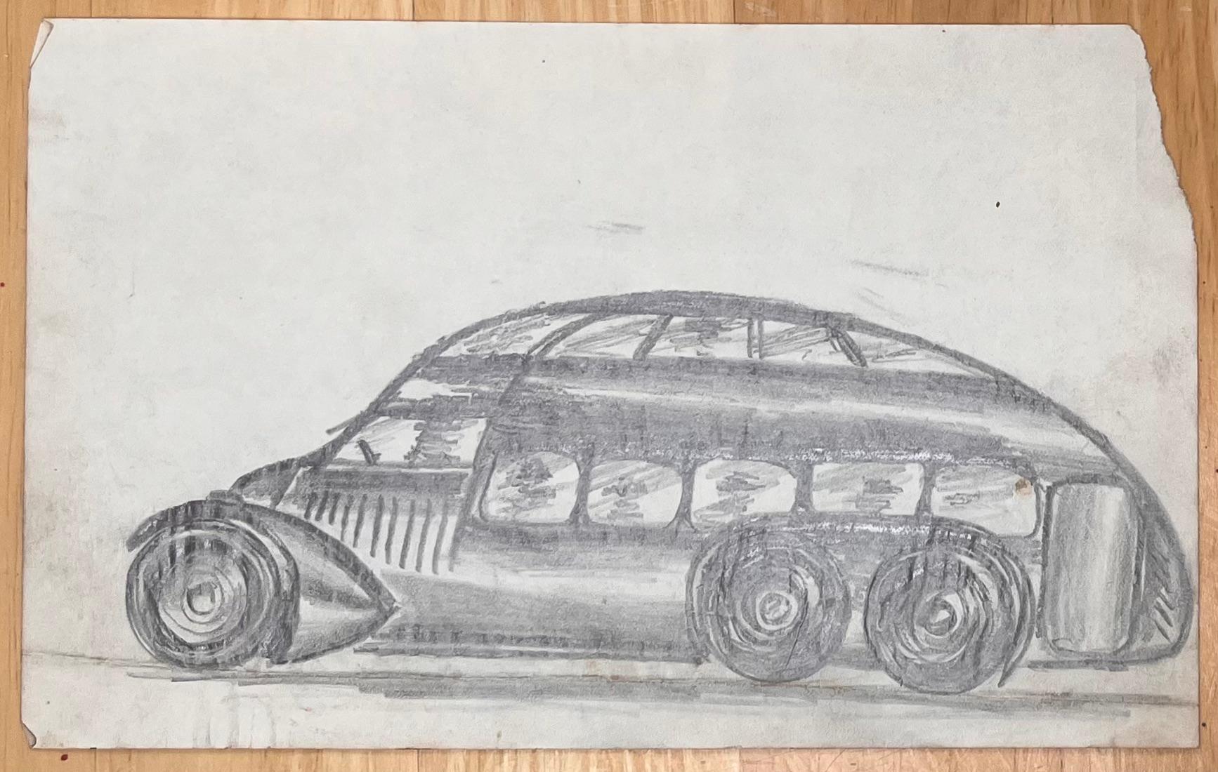 Conceptual Pencil Illustration Inspired by the Stout Scarab - Art Deco Art by K.B. White