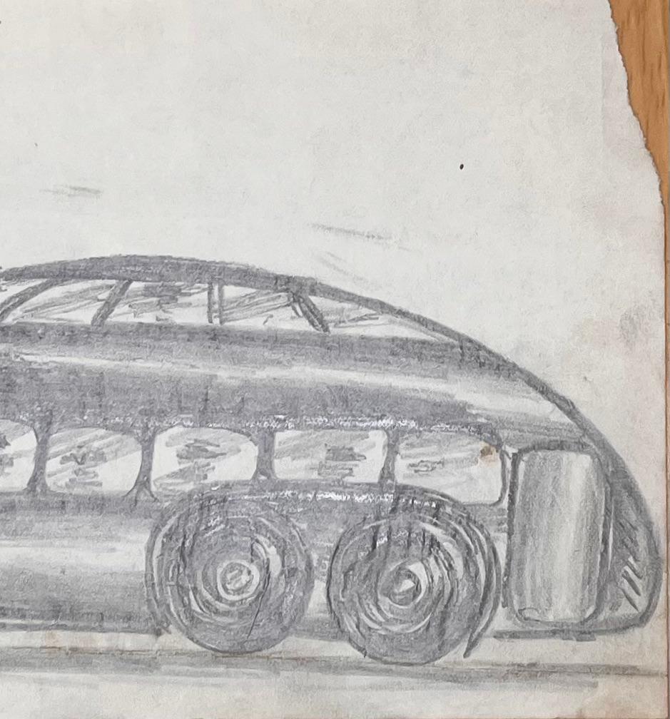 Conceptual Pencil Illustration Inspired by the Stout Scarab For Sale 1