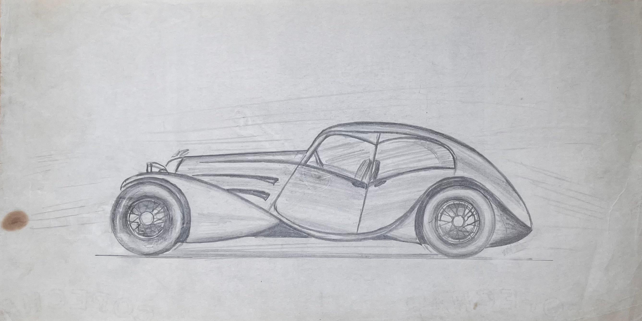 Bugatti Typ 57S Atalante Concept Bleistiftillustration