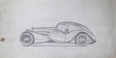 Illustration au crayon Bugatti Type 57S Concept Atalante