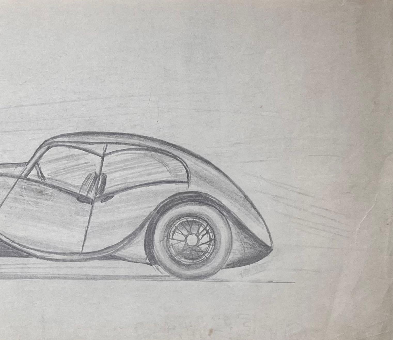 Bugatti Type 57S Atalante Concept Pencil Illustration For Sale 1