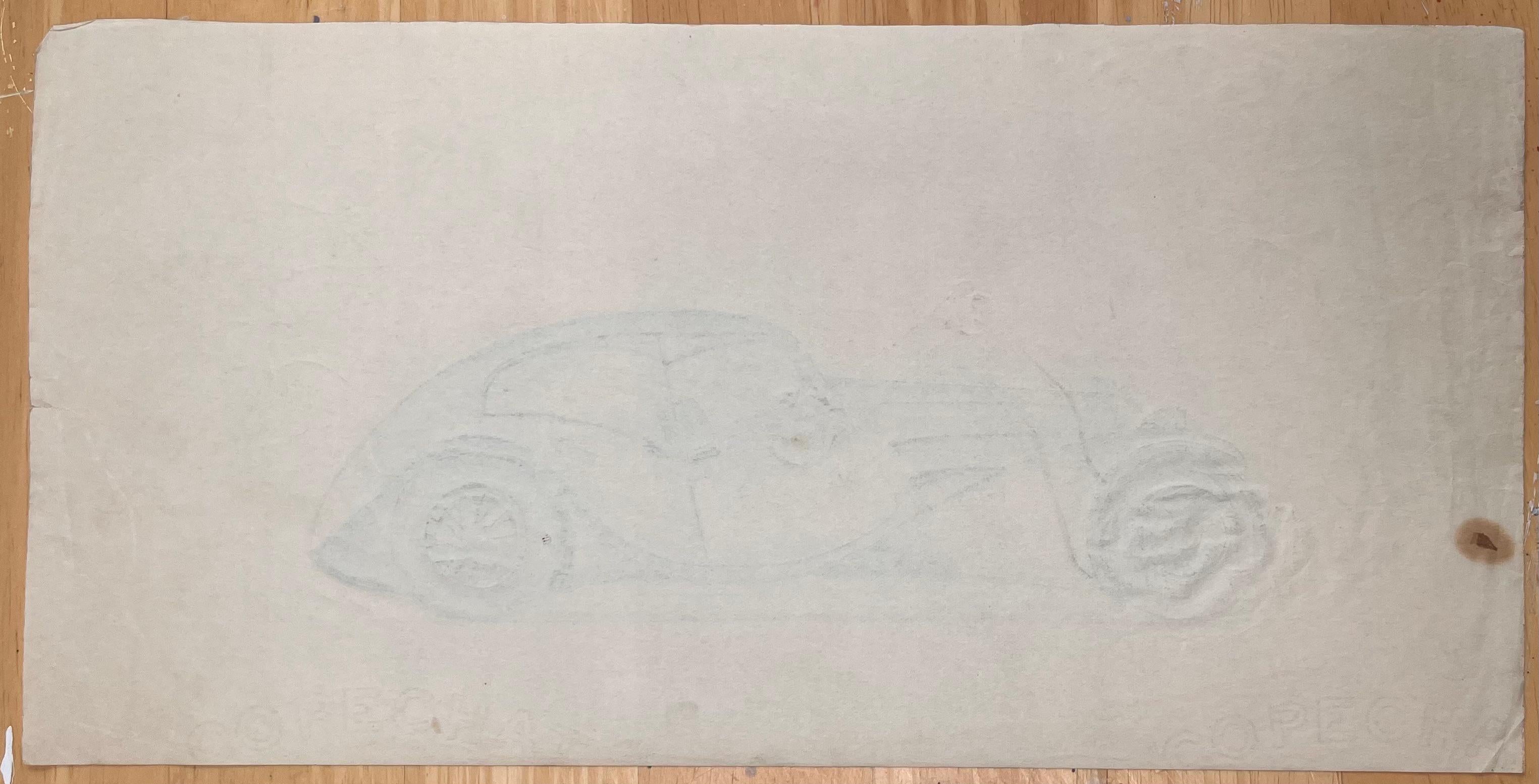 Bugatti Type 57S Atalante Concept Pencil Illustration For Sale 3
