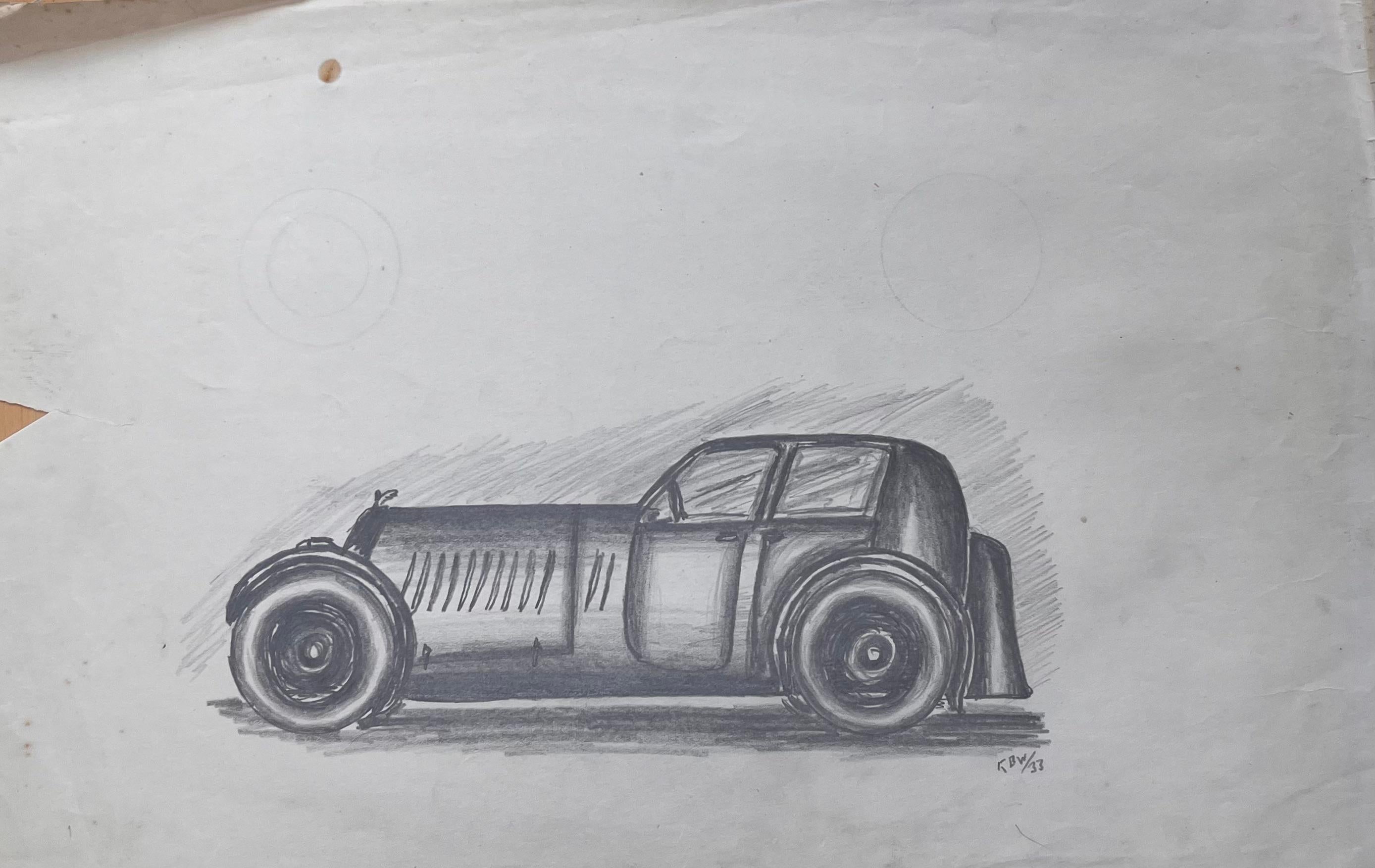 Disegno a matita della Mercedes-Benz 540K Special Roadster Concept