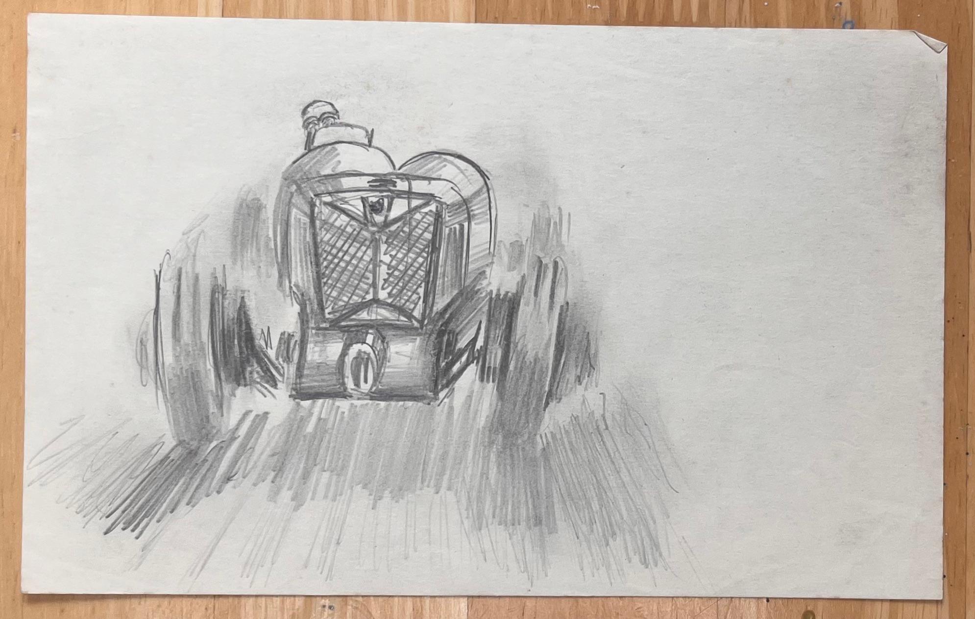 Illustrazione a matita di Alfa Romeo 8C Monza Concept - Art Art Déco di K.B. White
