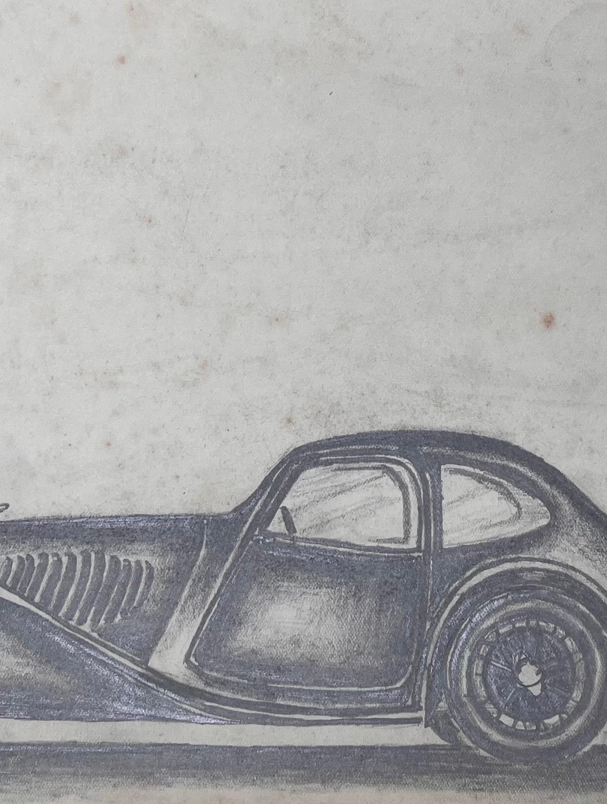 Dibujo a lápiz del Concepto Bugatti Type 57C Atalante en venta 2