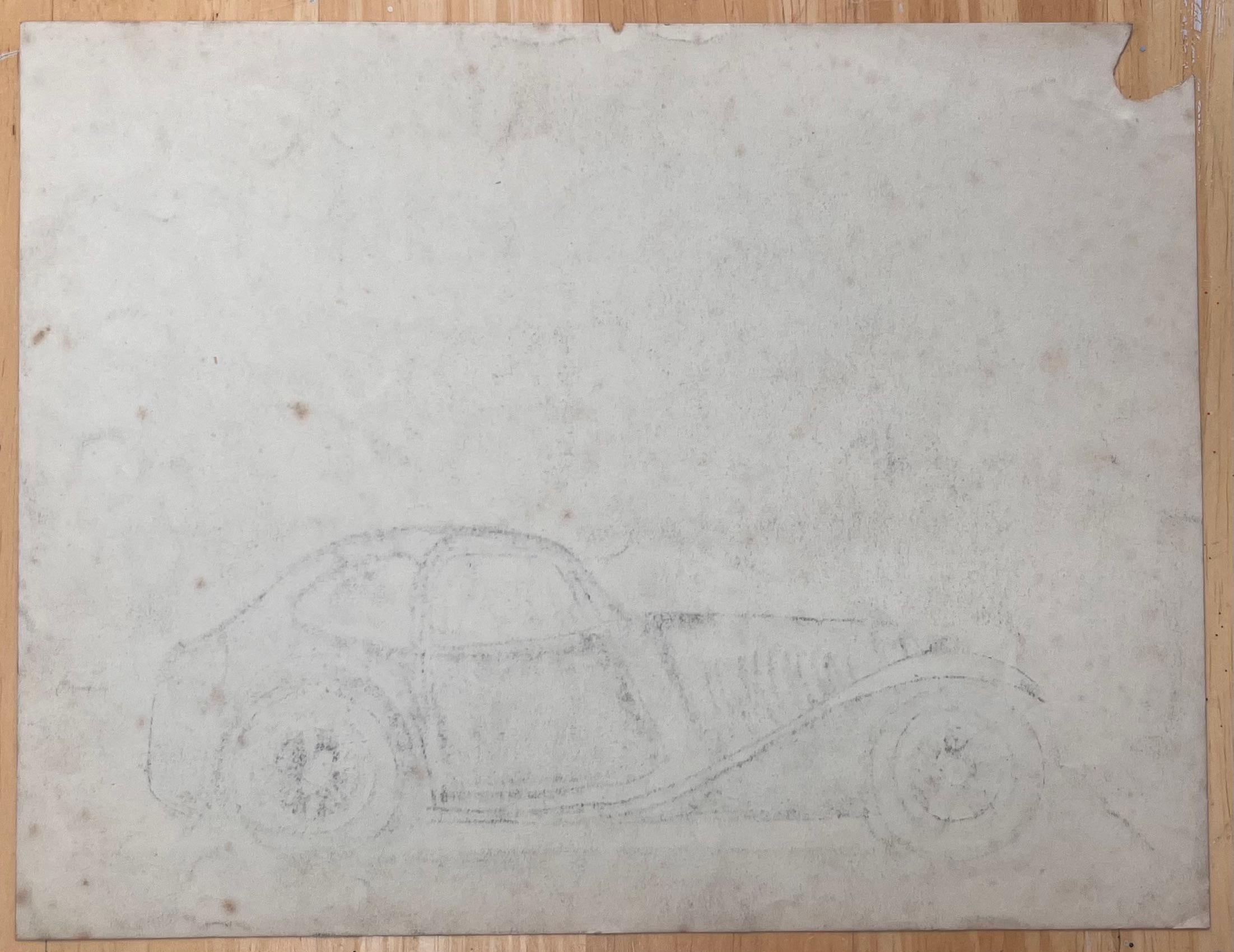 Dibujo a lápiz del Concepto Bugatti Type 57C Atalante en venta 3