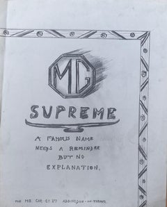 MG Car Company Pubblicità Concetto Illustrazione a matita