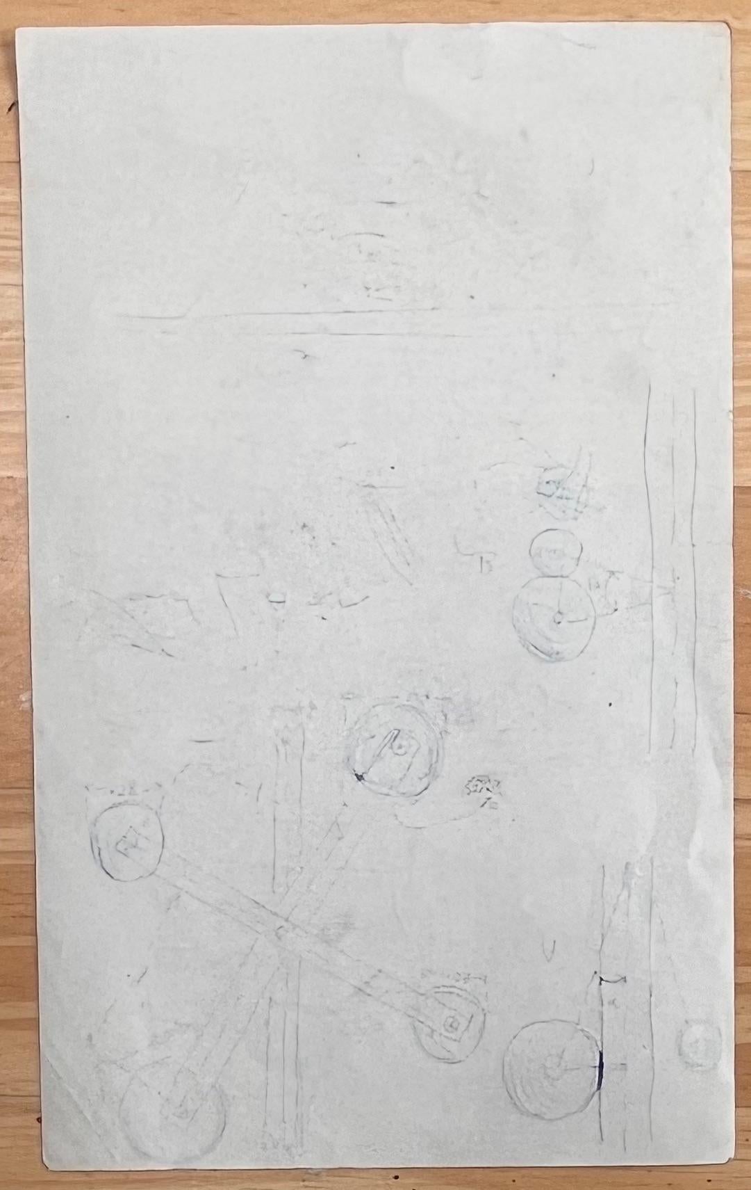 Illustrazione tecnica a matita di un sistema meccanico automobilistico in vendita 1