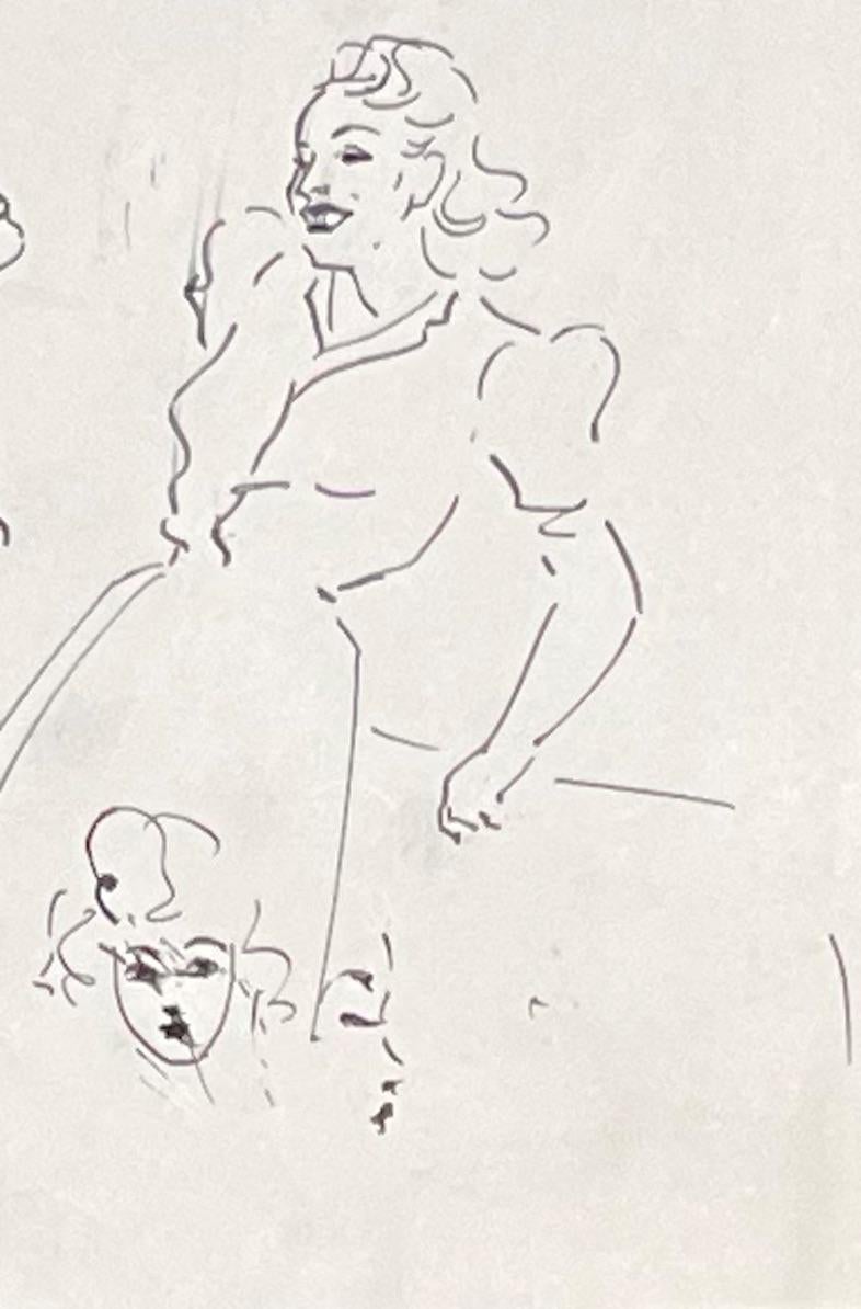 Title: Mid Century French Elegant Ink Drawing of Various Female Portrait Sketches

Artist: Josine Vignon (French 1922-2022)

Medium: Pencil on paper

Size: 9.5 (height) x 6.25 (width)

Stamped: Verso

Condition: Good

Provenance: All the paintings