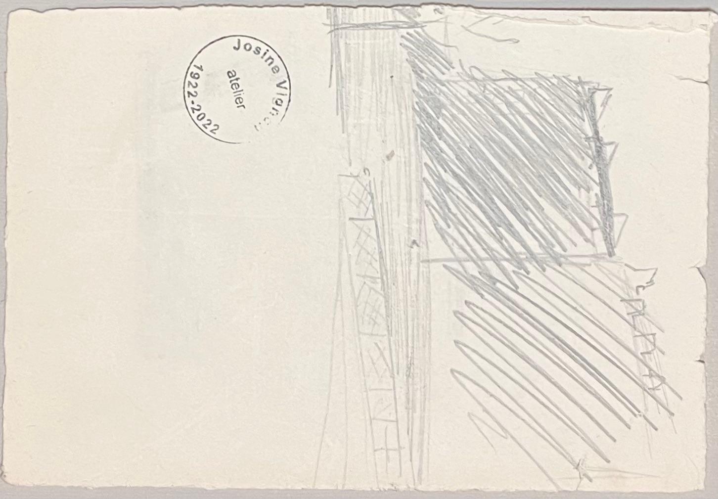 Dessins à l'encre de Chine du milieu du siècle représentant une scène d'intérieur avec une femme se reposant dans son lit en vente 3