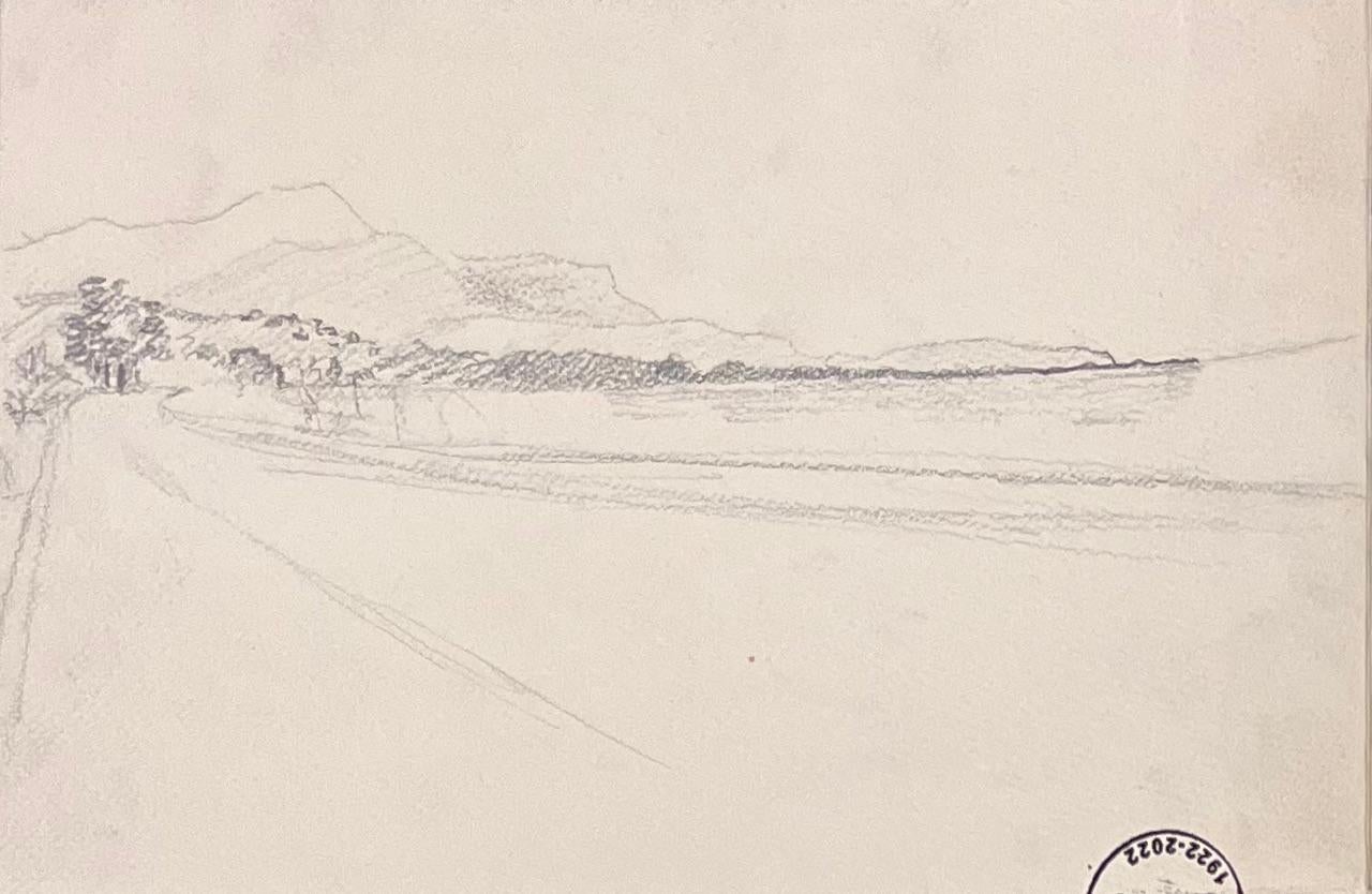 Französische Bleistiftzeichnungen aus der Mitte des Jahrhunderts mit verschiedenen Landschaften im Angebot 2