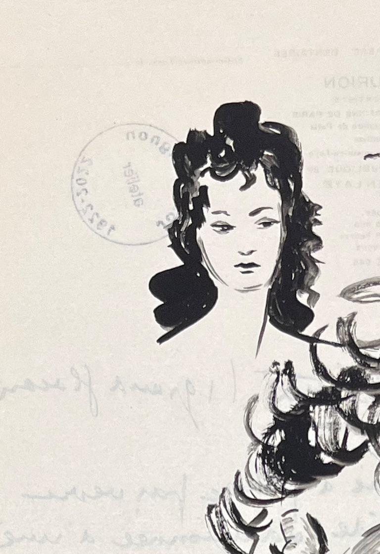 Titolo: Studi espressivi ad inchiostro della metà del secolo scorso di studi di volti femminili

Artista: Josine Vignon (francese, 1922-2022)

Mezzo: Matita su carta

Dimensioni: 9 (altezza) x 13 (larghezza)

Timbrato: Verso

Condizioni:
